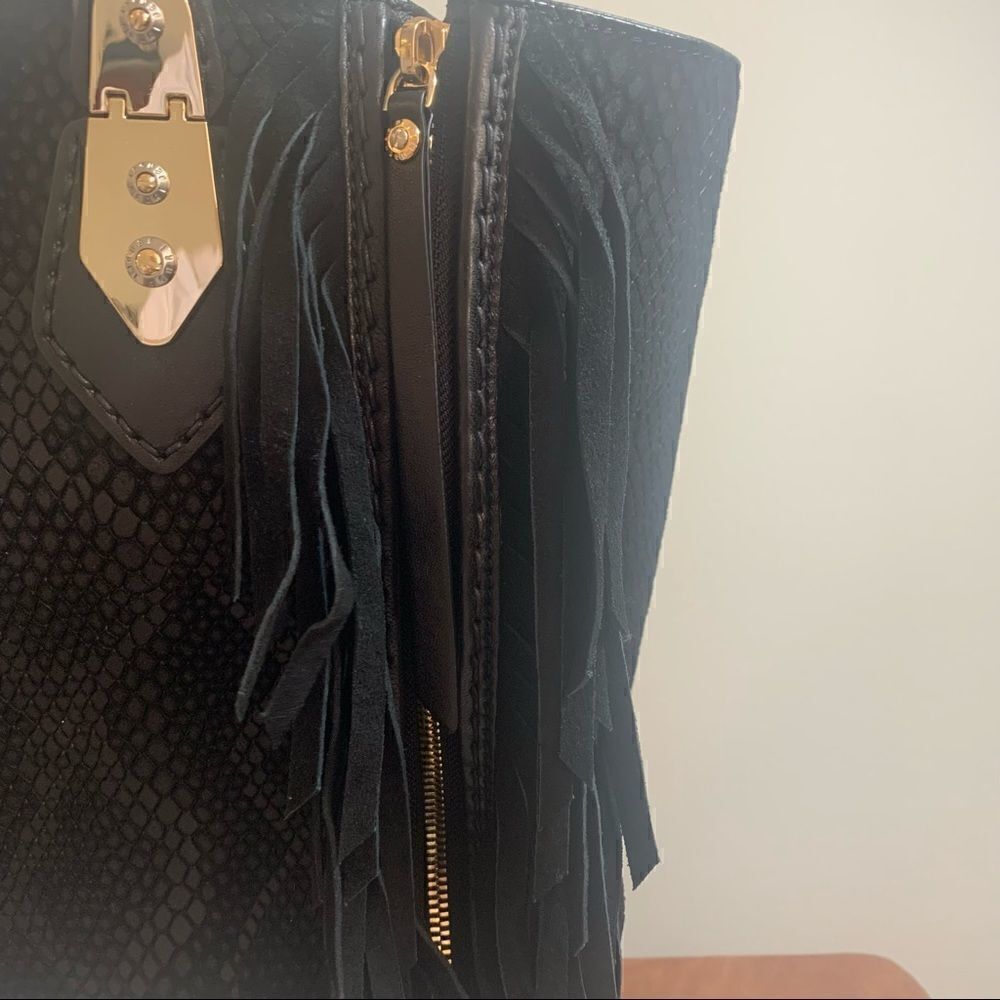 Henri Bendel A-List Satchel Black with Fringe - Picture 12 of 15
